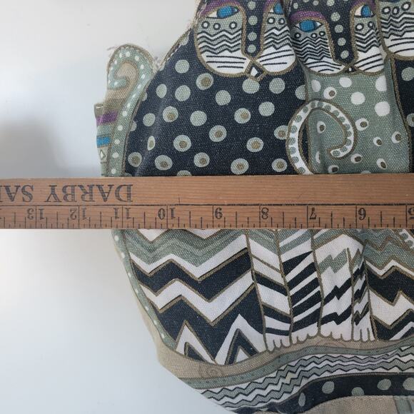 Laurel Burch 3 cat Canvas Tote shoulder Bag tan black white vintage 1990's Women - Picture 5 of 10